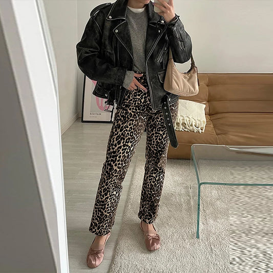 Leopard Print Jeans